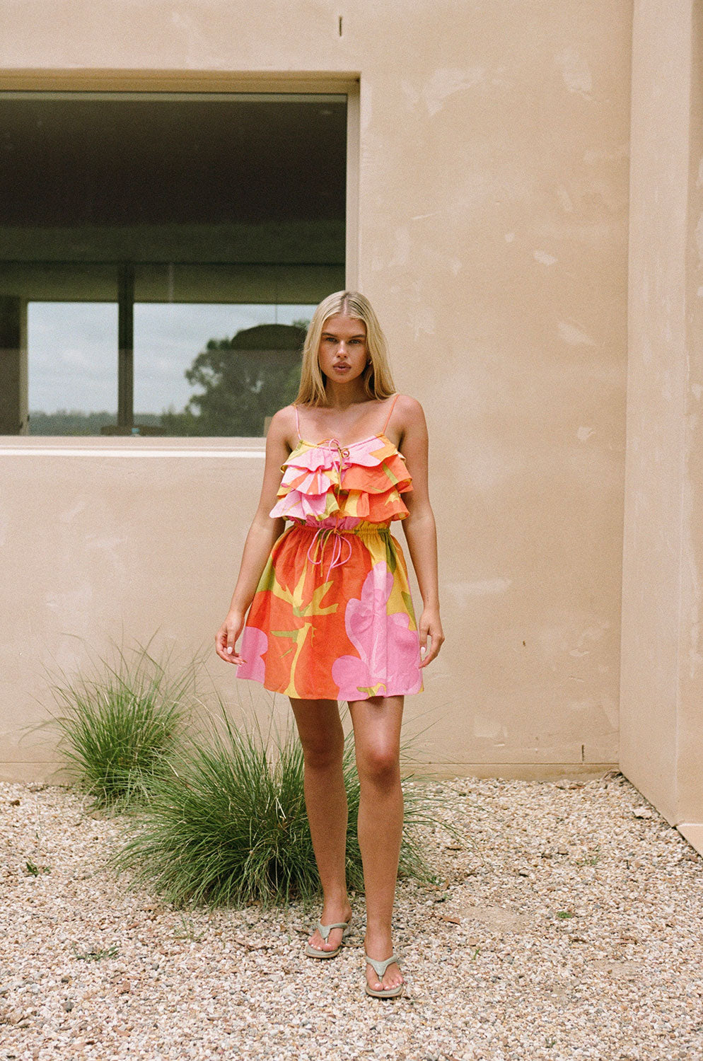 Exclusive Women's Vitali Frill Dress with Stunning Hibiscus Print