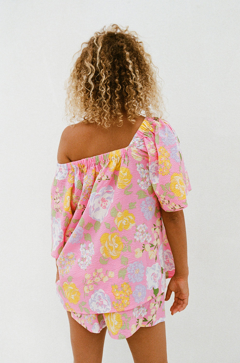 Spring Corsage Print Elastic-Waist Sailor Shorts for Vacation