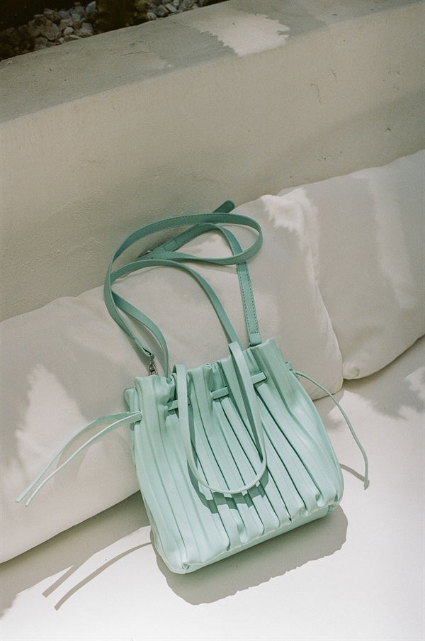 Adorable Mint Green Vegan Leather Nadia Pleated Handbag
