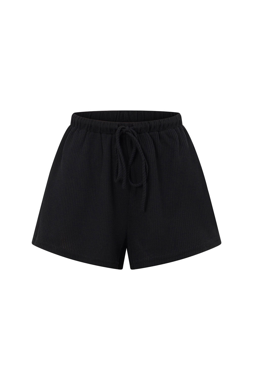 Black Lightweight Knitted High-Waisted Wyatt Shorts - A Chic Must-Have