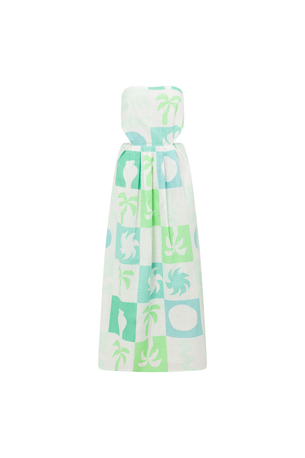 Exclusive Tropical Palm Tile Breeze Pattern Talullah Women's Midi Dress