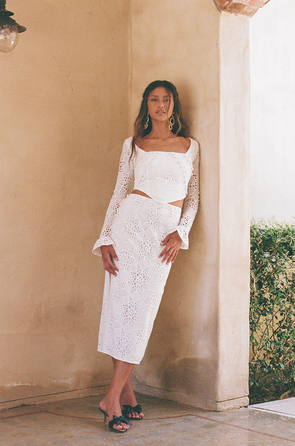 High - Quality Cotton Broderie Tamzyn Midi Skirt by Sabo