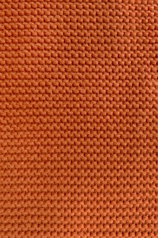 Dusty Orange Soft Cotton High-Waisted Sunset Knit Shorts