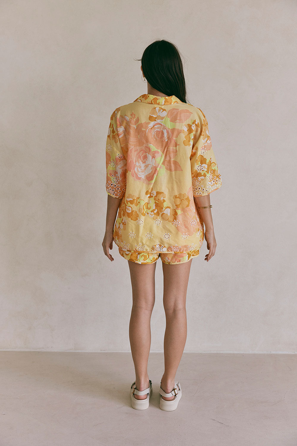 Sicily Women's Cotton Voile Top with Exclusive Breeze Floral Pattern