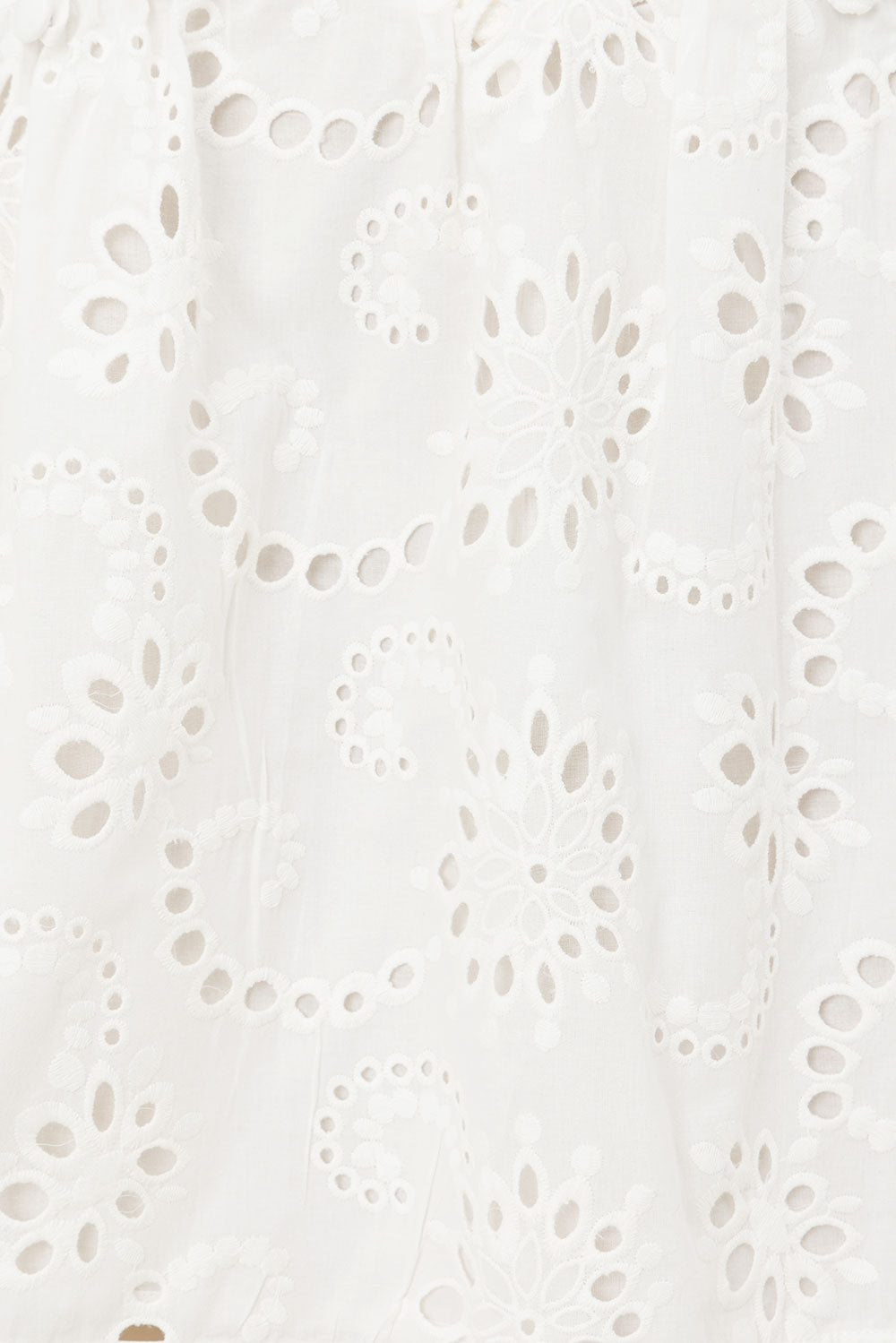 SABO LUXE White High - Quality Cotton Broderie Strapless Button Mini Dress