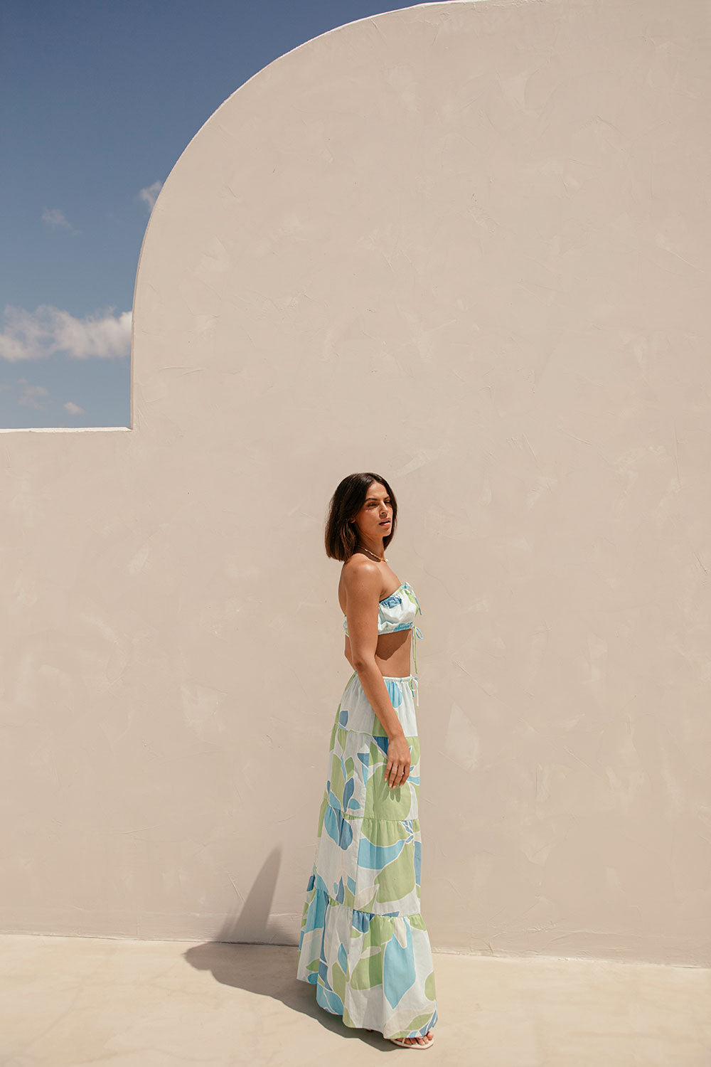 Aviva Women's Long Maxi Skirt in Exclusive Magnolia Blue Shade