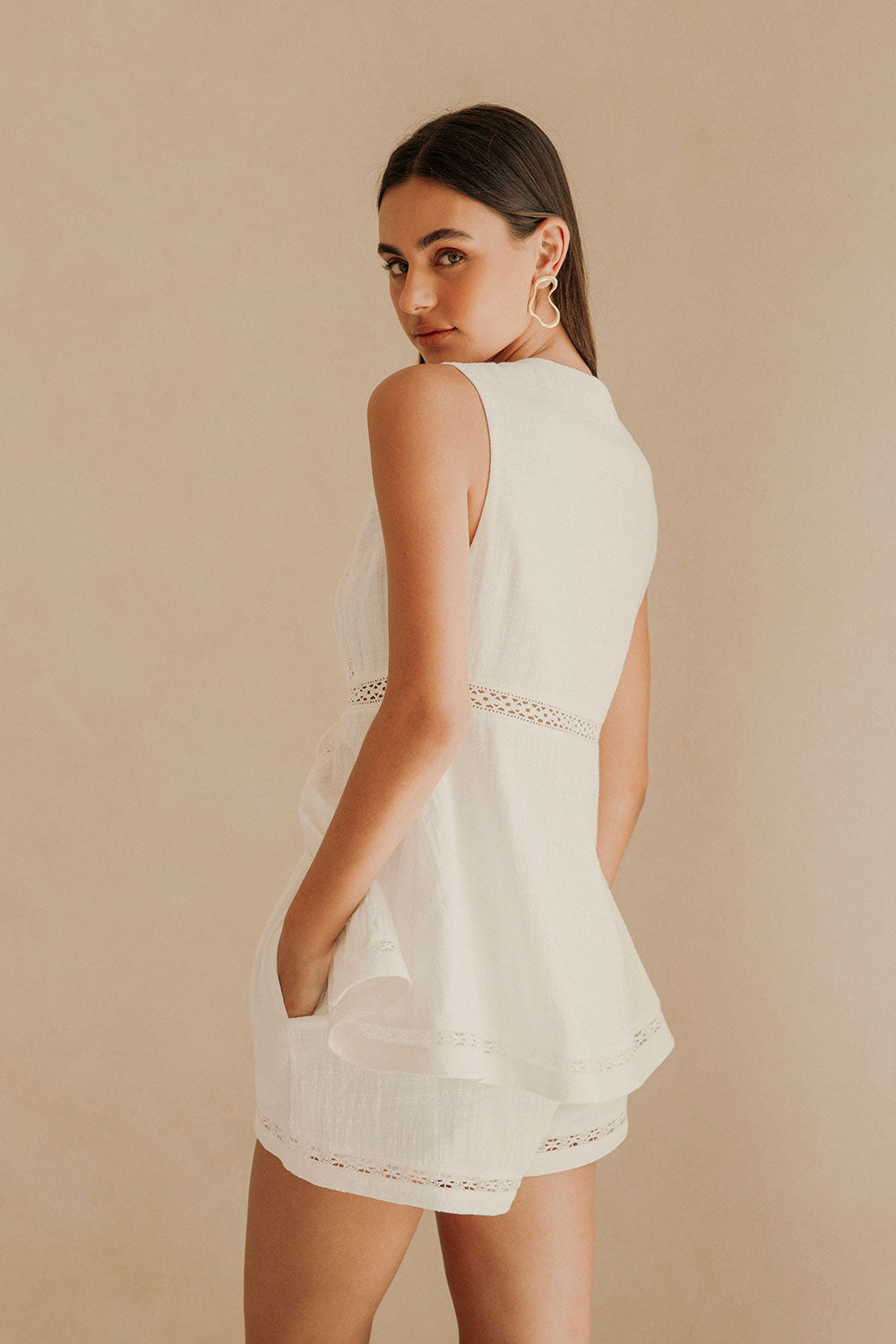 Cerelia Women's High - Quality Cotton White Fashion Top