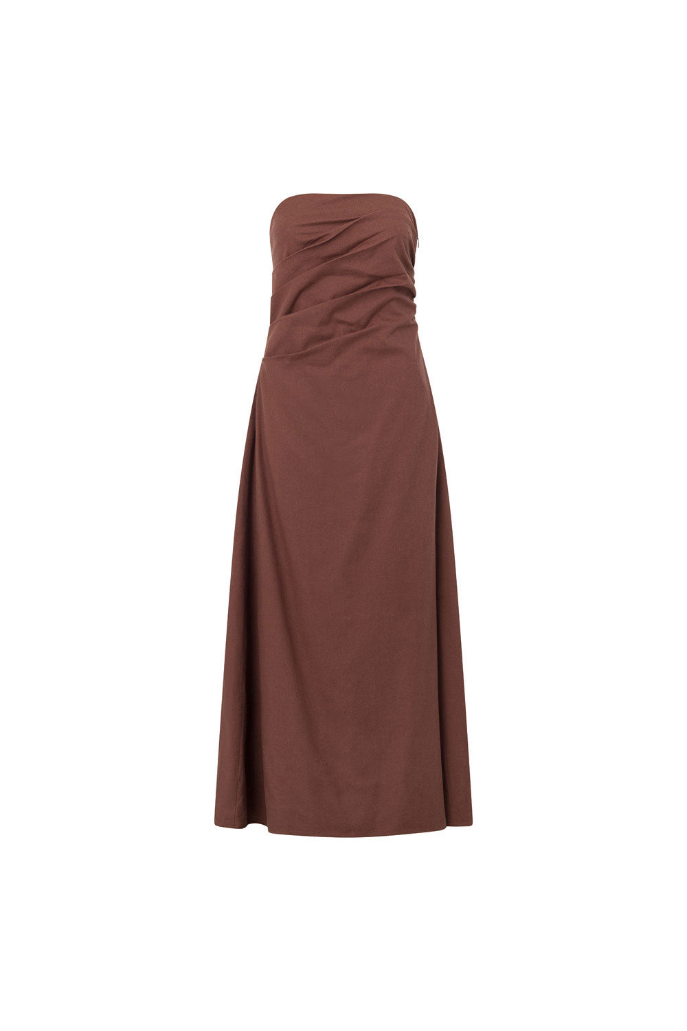 Exquisite Strapless Chocolate Brown Estella Maxi Dress for Events