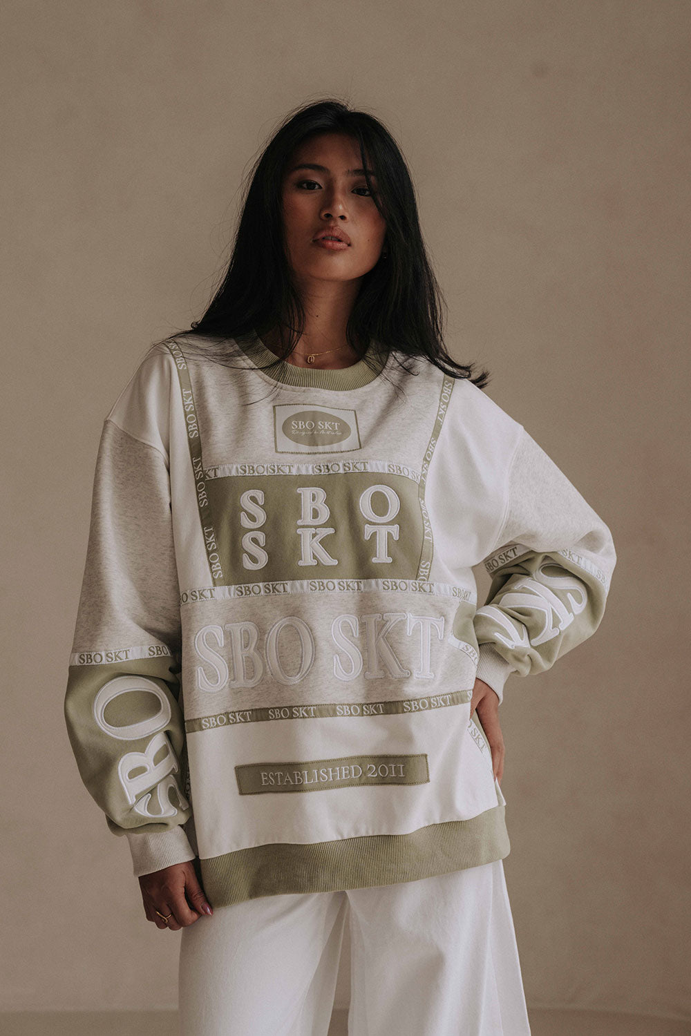 Unisex Fleece-lined Arlon Cotton Blend Sweater