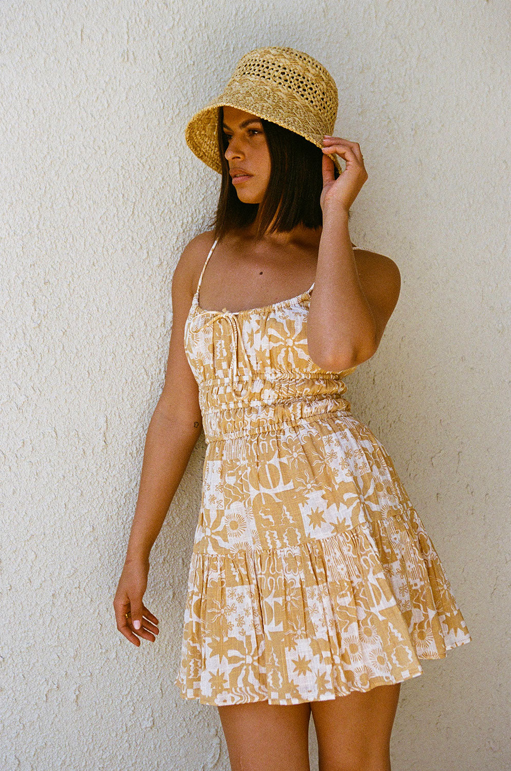Exclusive Tan Canyon Print Tacita Women's Mini Dress