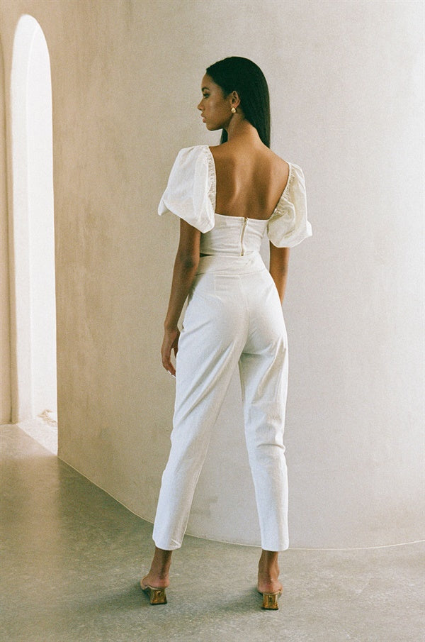 Sample - White Amari Casual Pants for Fashion Lovers