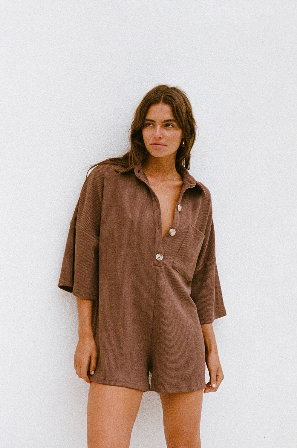 Exclusive Chocolate Milena Playsuit - Perfect XS Sample