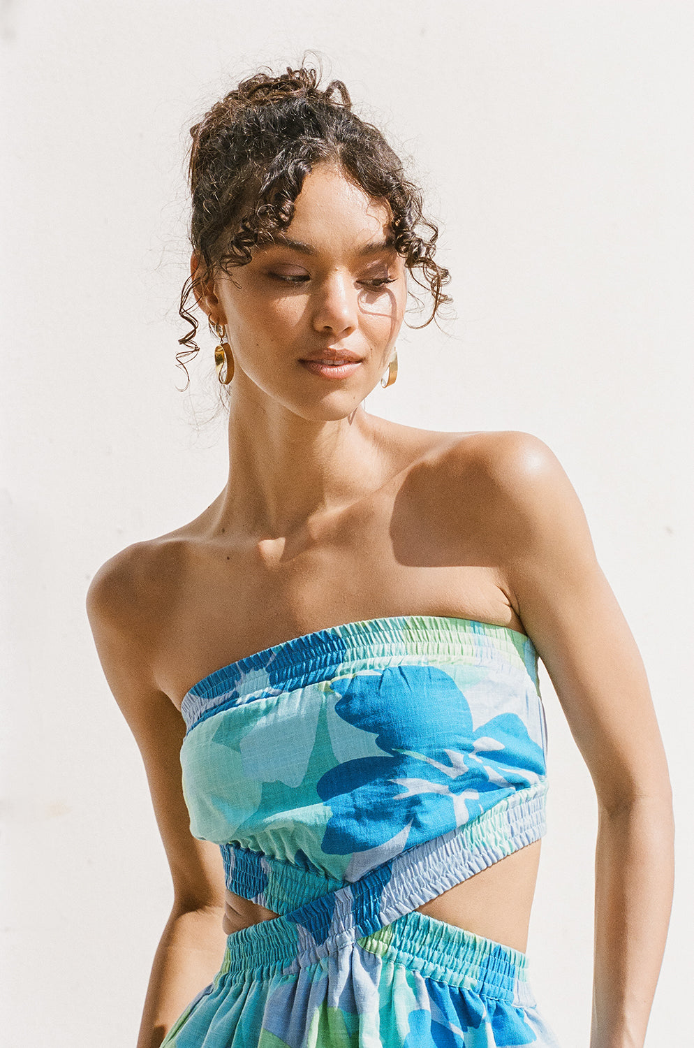 Stylish Holland Midi Women's Dress with Exclusive Bold River Floral Design