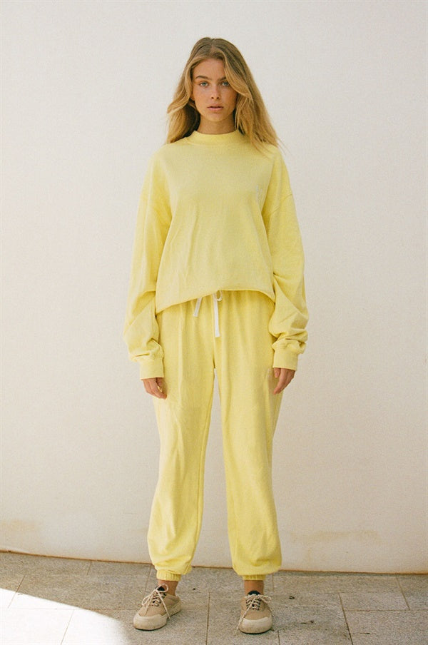 Yellow Sonny Cotton Terryback Winter Sweatpants for Cosy Style