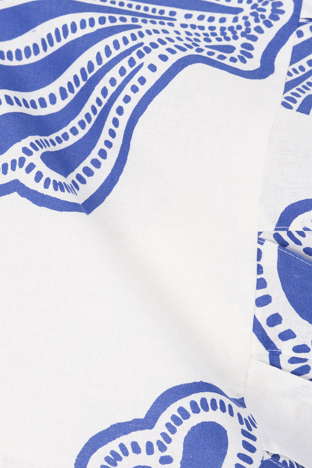 Exquisite Seashell - Printed Danna Playsuit in Natural Linen - Cotton Blend