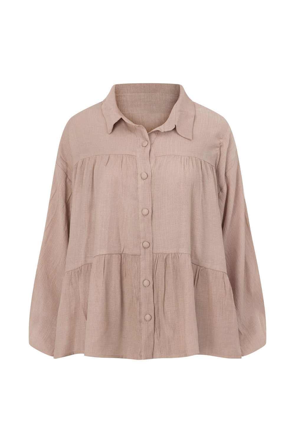 Mushroom - Huxley Lightweight Crepe Rayon Blend Top