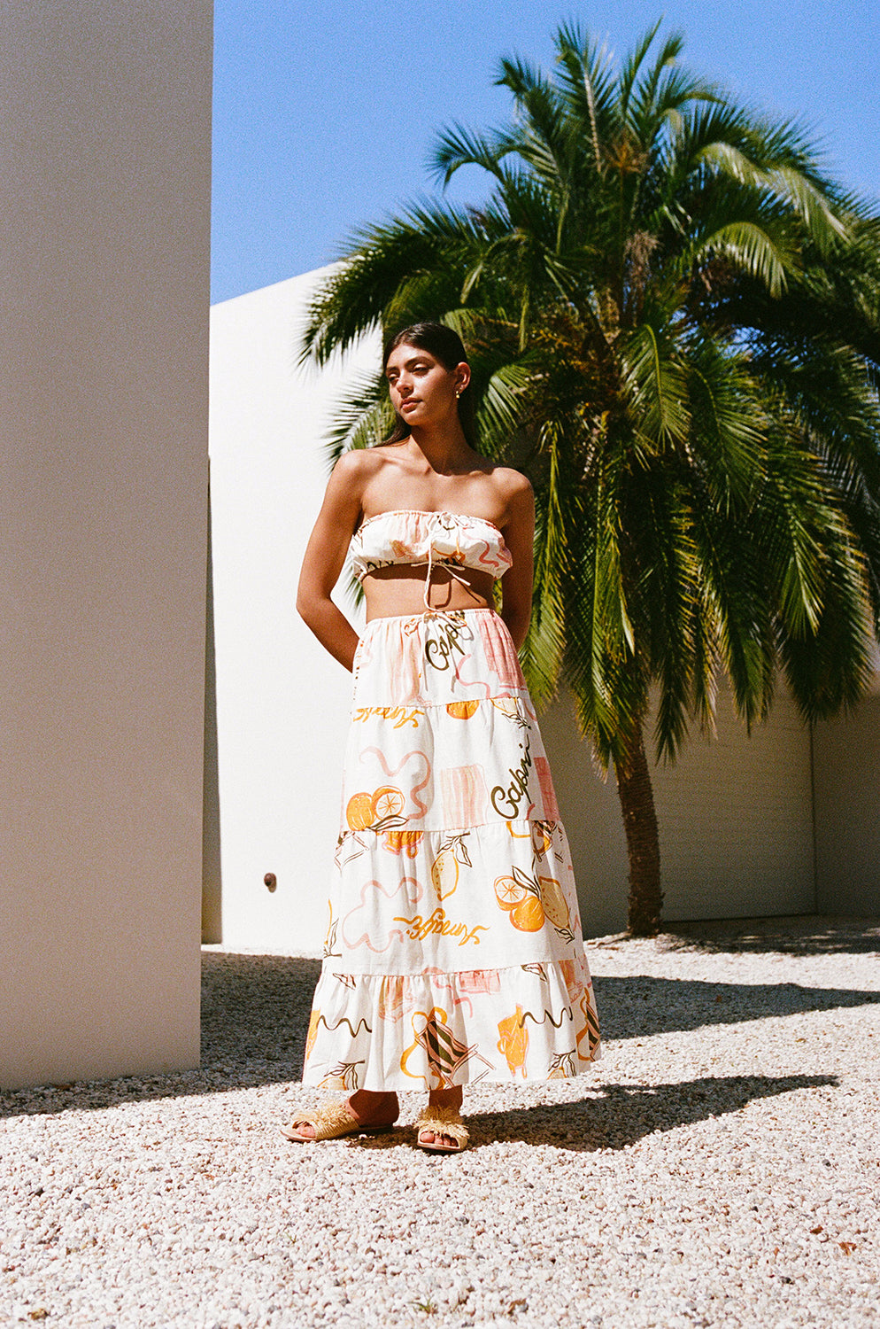 Aviva Women's Summer Top with Exclusive Amalfi Aperol Print