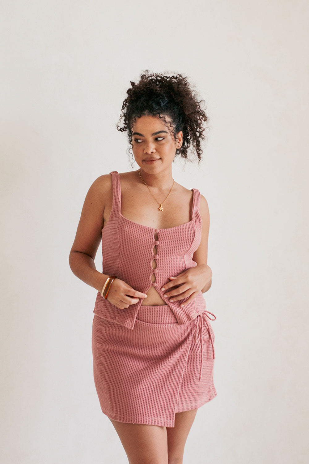 Fashionable Women's Emilee Mini Skirt in Musky Pink