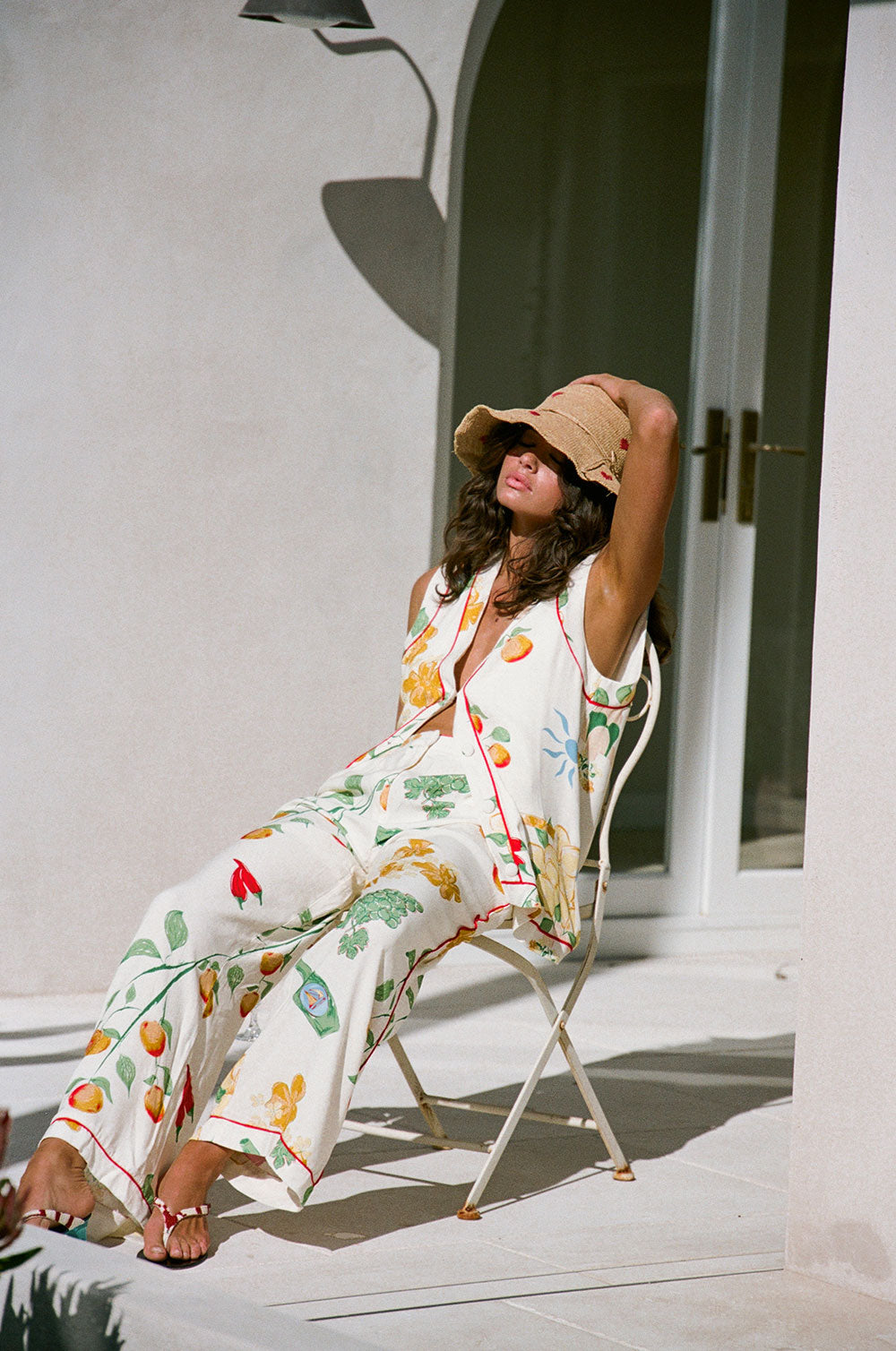 Luxurious Hand - Painted Aesta Print Izabelle Relaxed - Fit Pants