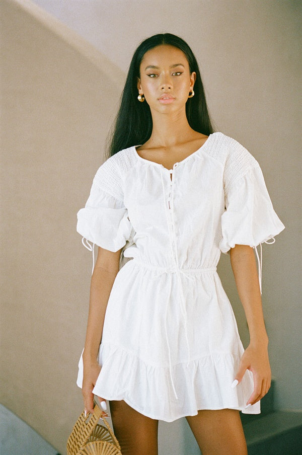 Exquisite Off - White Anouk Women's Linen Blend Dress