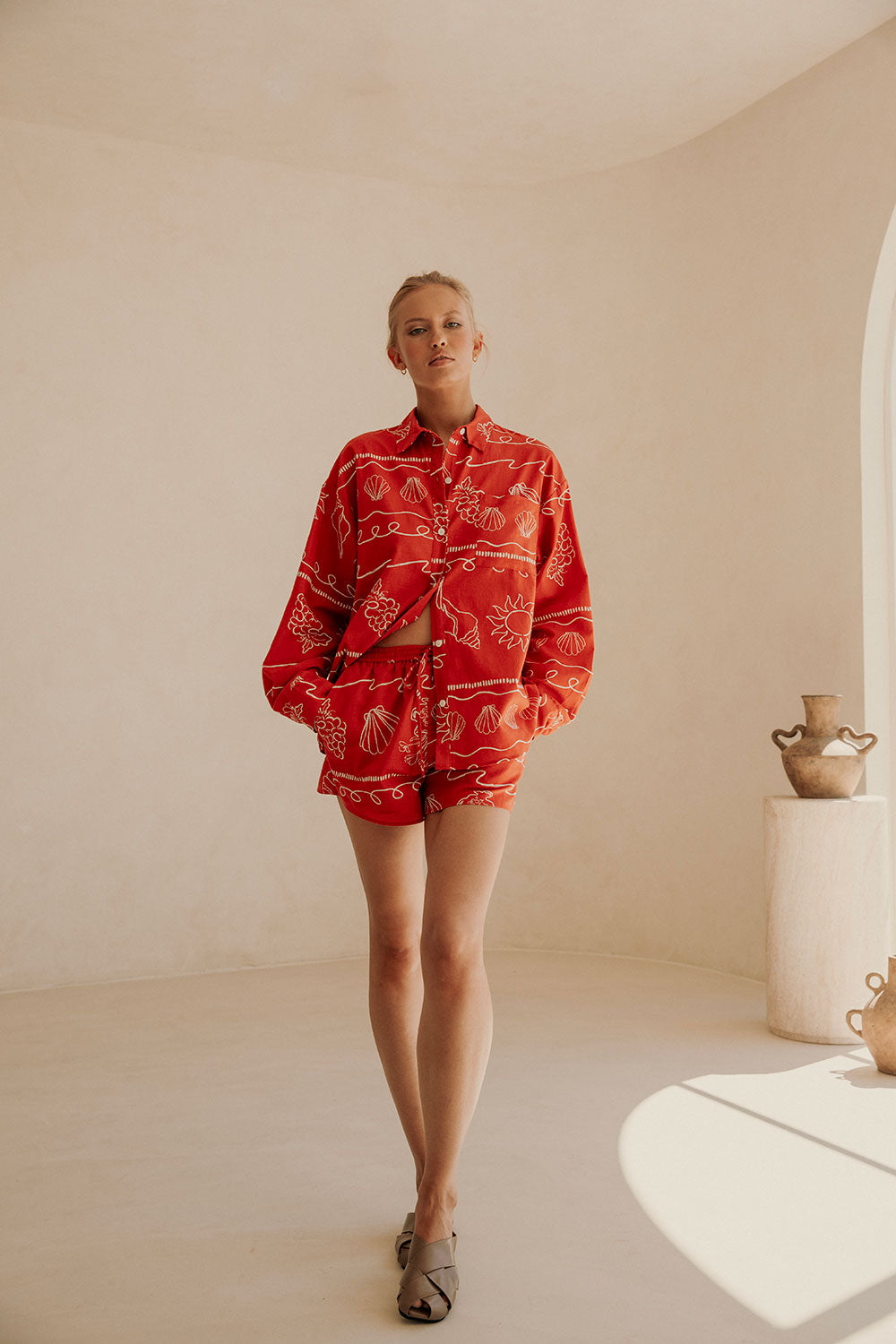Exclusive Print Zuli Top Made of High - quality Linen Cotton Blend
