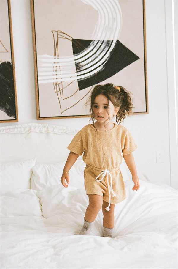 Mustard-Colored Lilo Infant Playsuit - Exclusive Design by Sabo