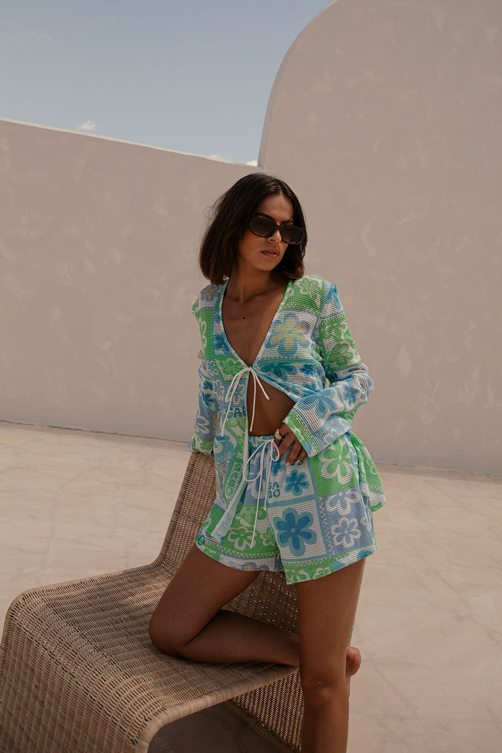 Exclusive Summer Floral Sari-style Shorts - Sample Piece