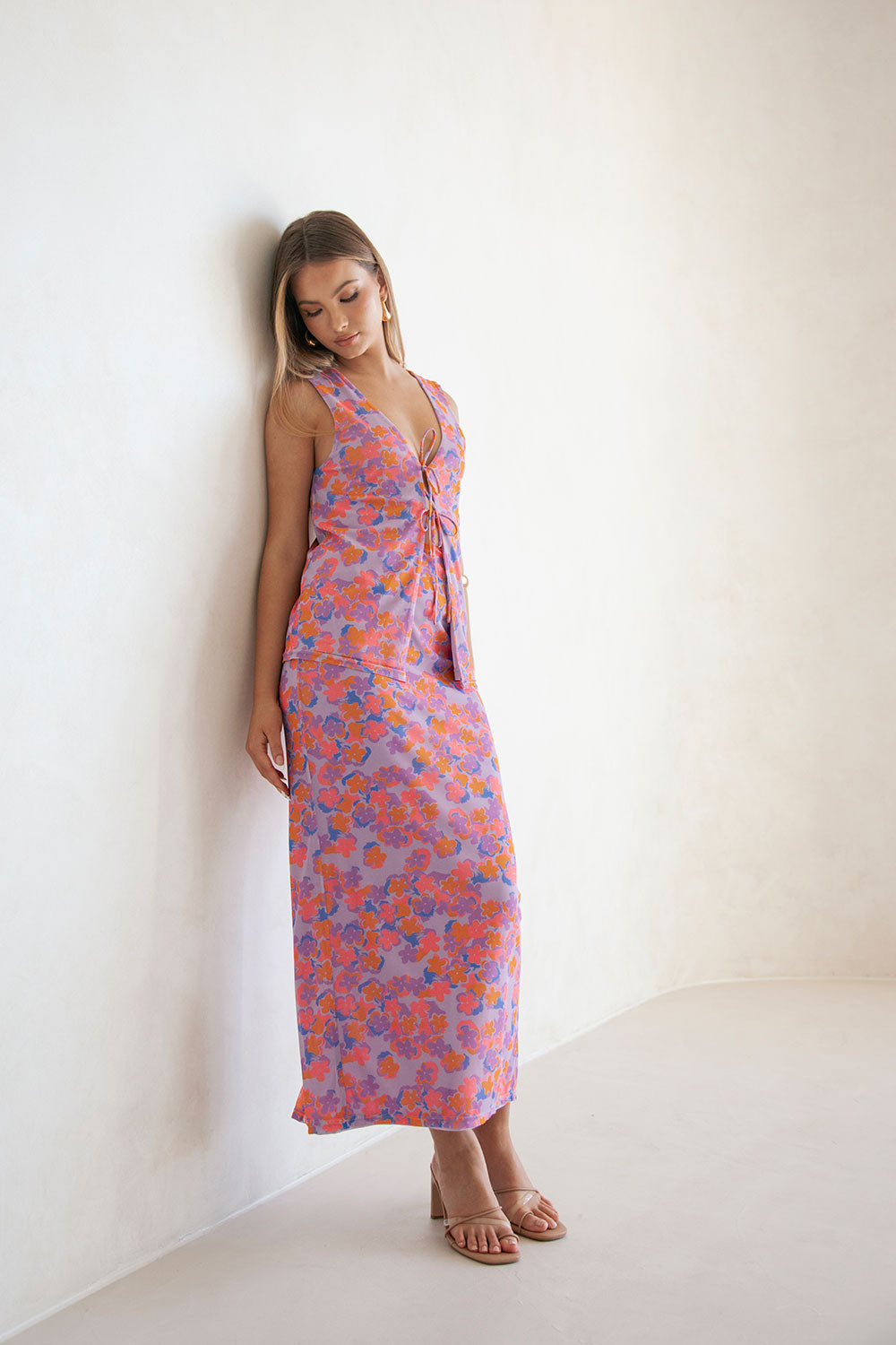 Tranquillo-Printed Addie High-Waisted Maxi Skirt
