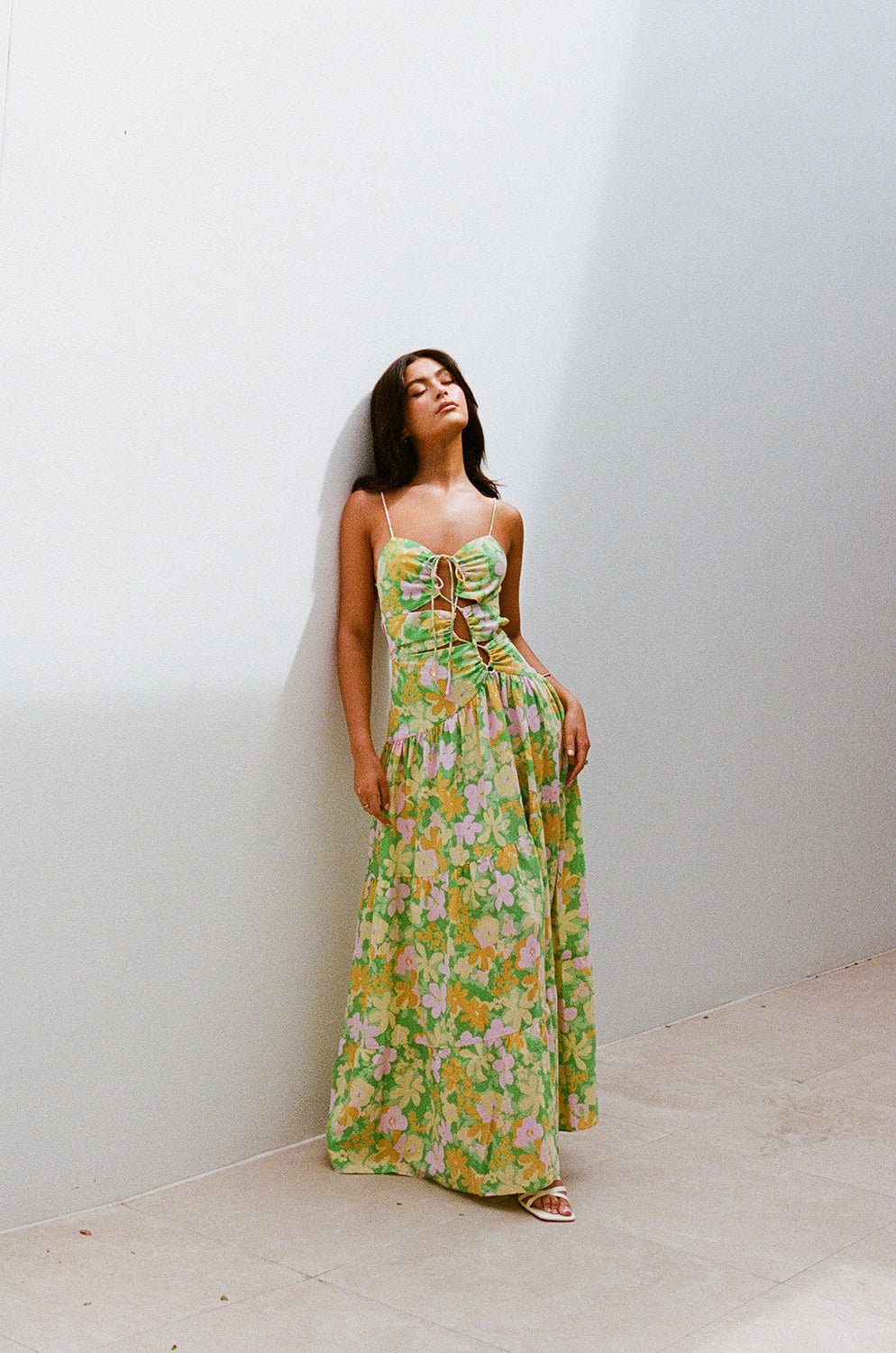 Sabo's Exclusive Juniper Green Crinkle Cotton Pacey Flattering Dress