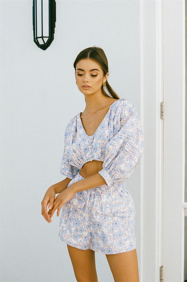 Lavender Alita Top with Exclusive Lilac Petal Print