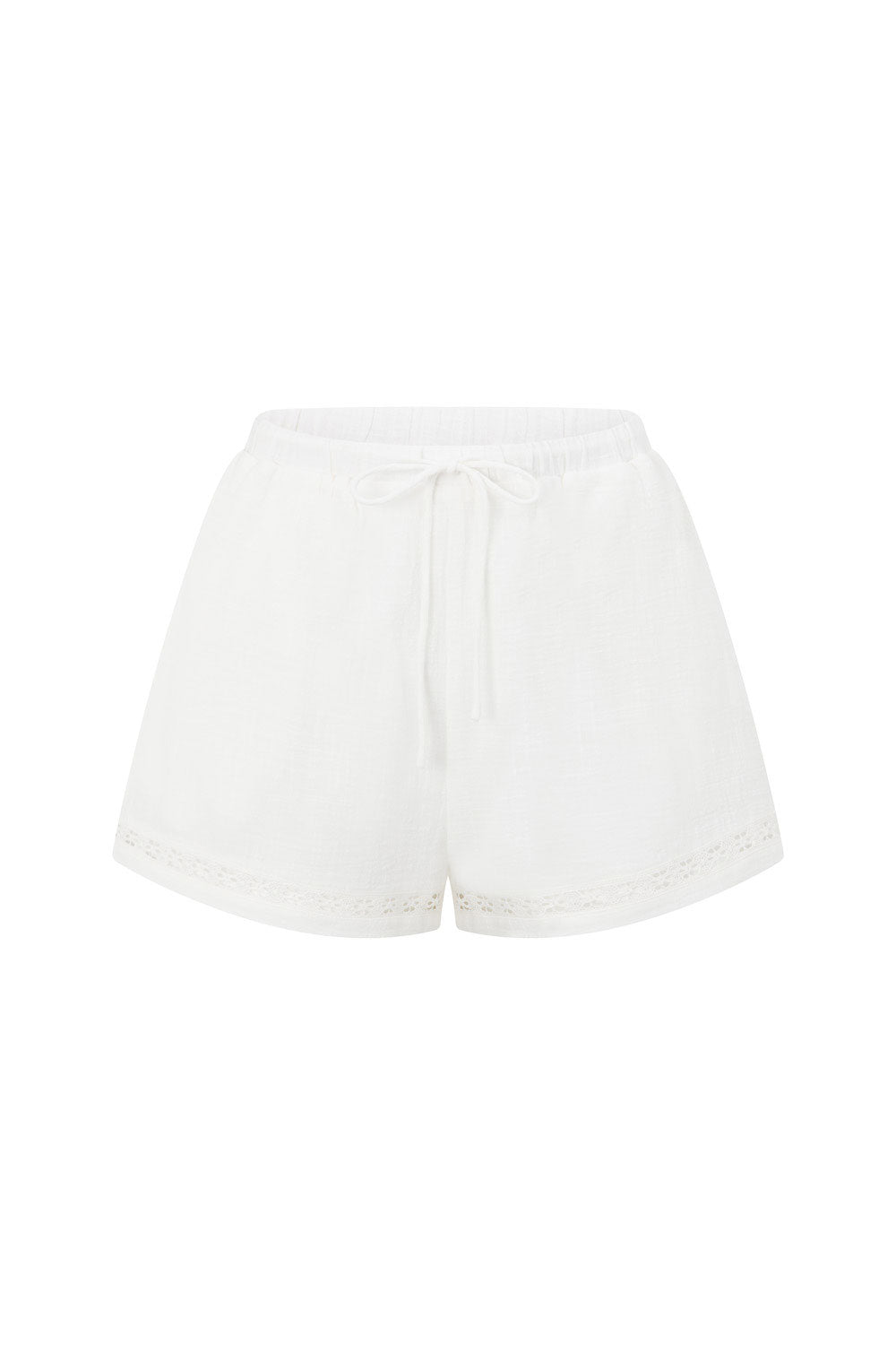 Sabo-Designed White Natural Cotton Cerelia Women's Vacation Shorts