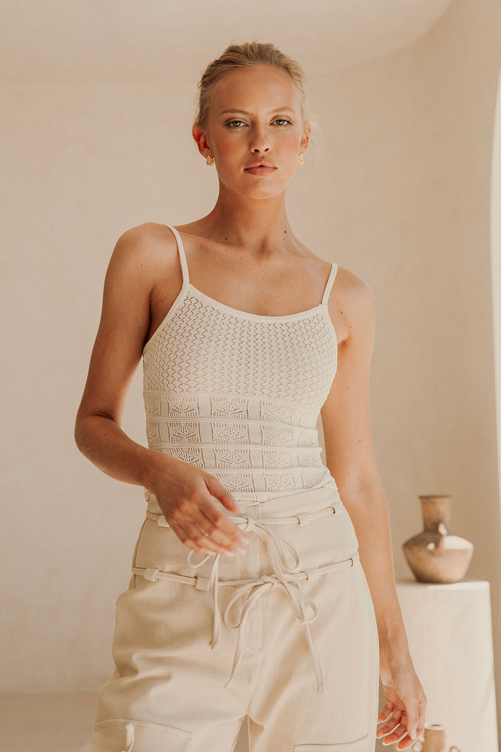 Soft Lightweight Creamy Carolina Knit Top for Stylish Looks