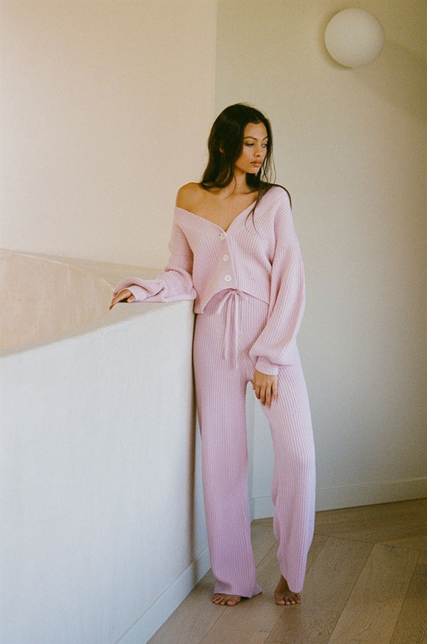 Fashionable Women's Zenith Pink Knitted Pants
