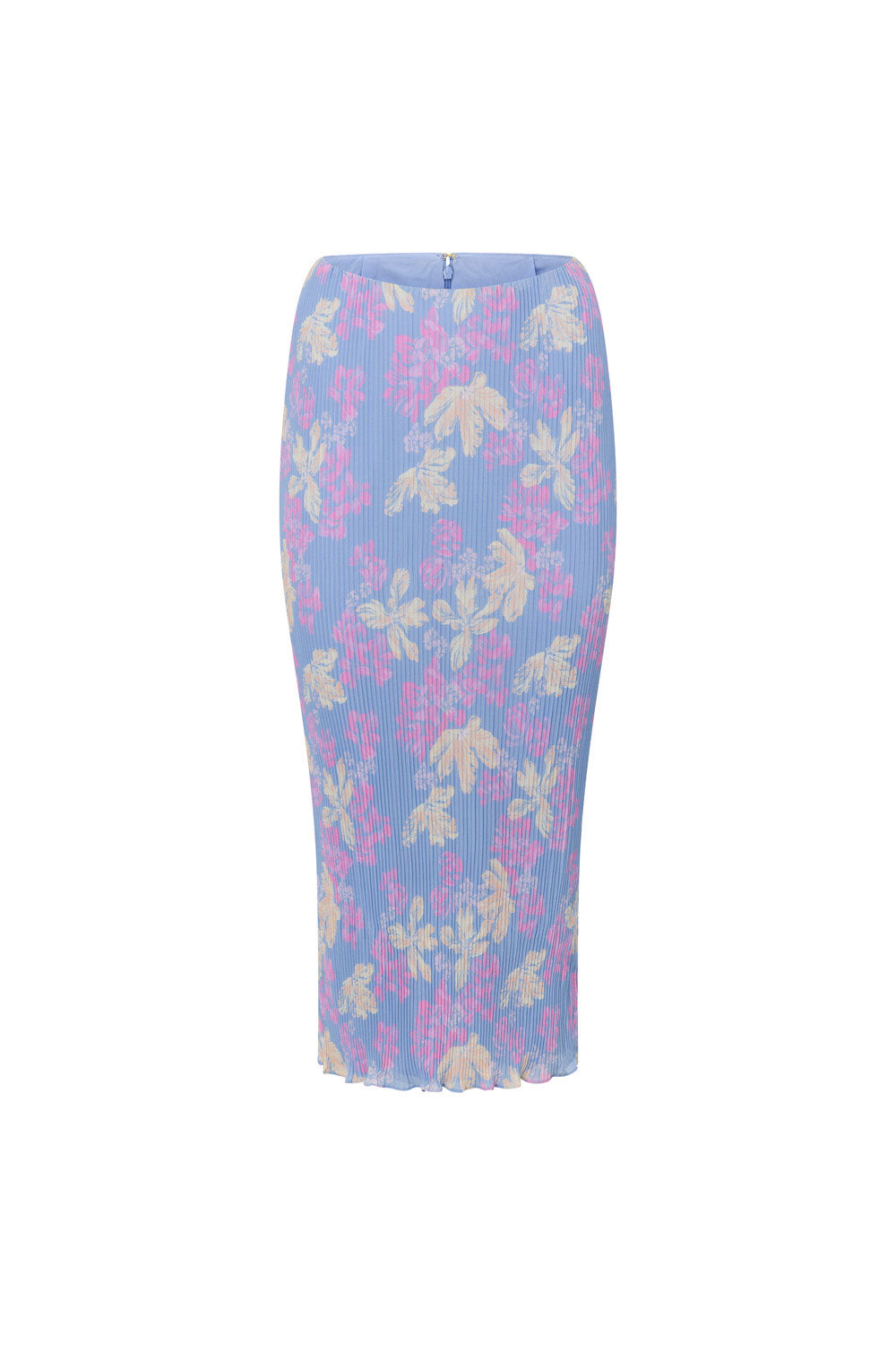Iris Vacation Print Domino Pleated Maxi Skirt - Vintage Inspired