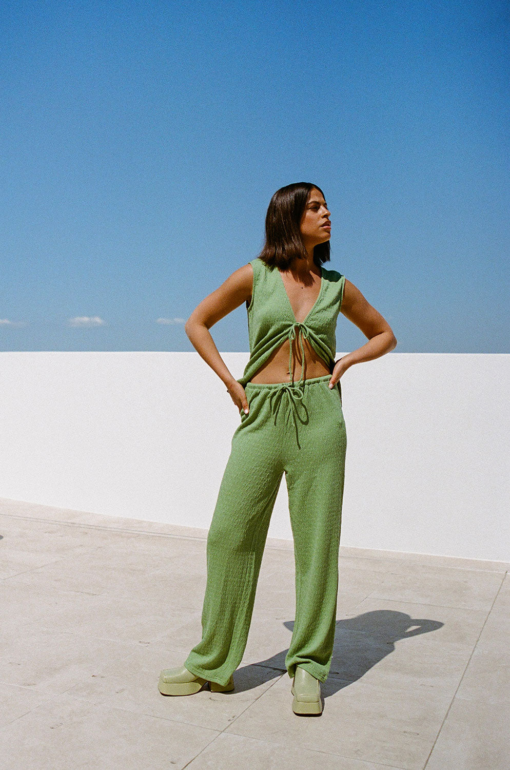 Exclusive Green Marina Pants - A Unique Sample Piece