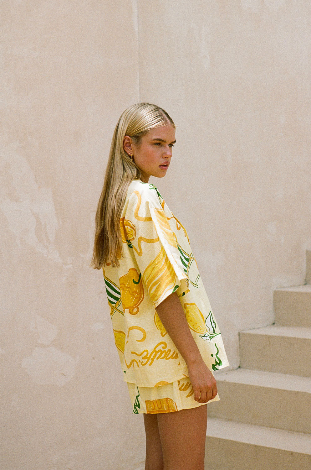 Exclusive Amalfi Citrus Print High - Quality Natural Cotton Seona Shorts
