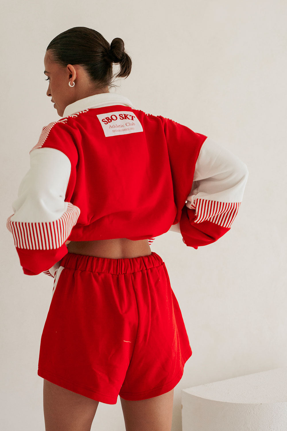 Vibrant Red Terry Orlando Shorts - Exclusive Design