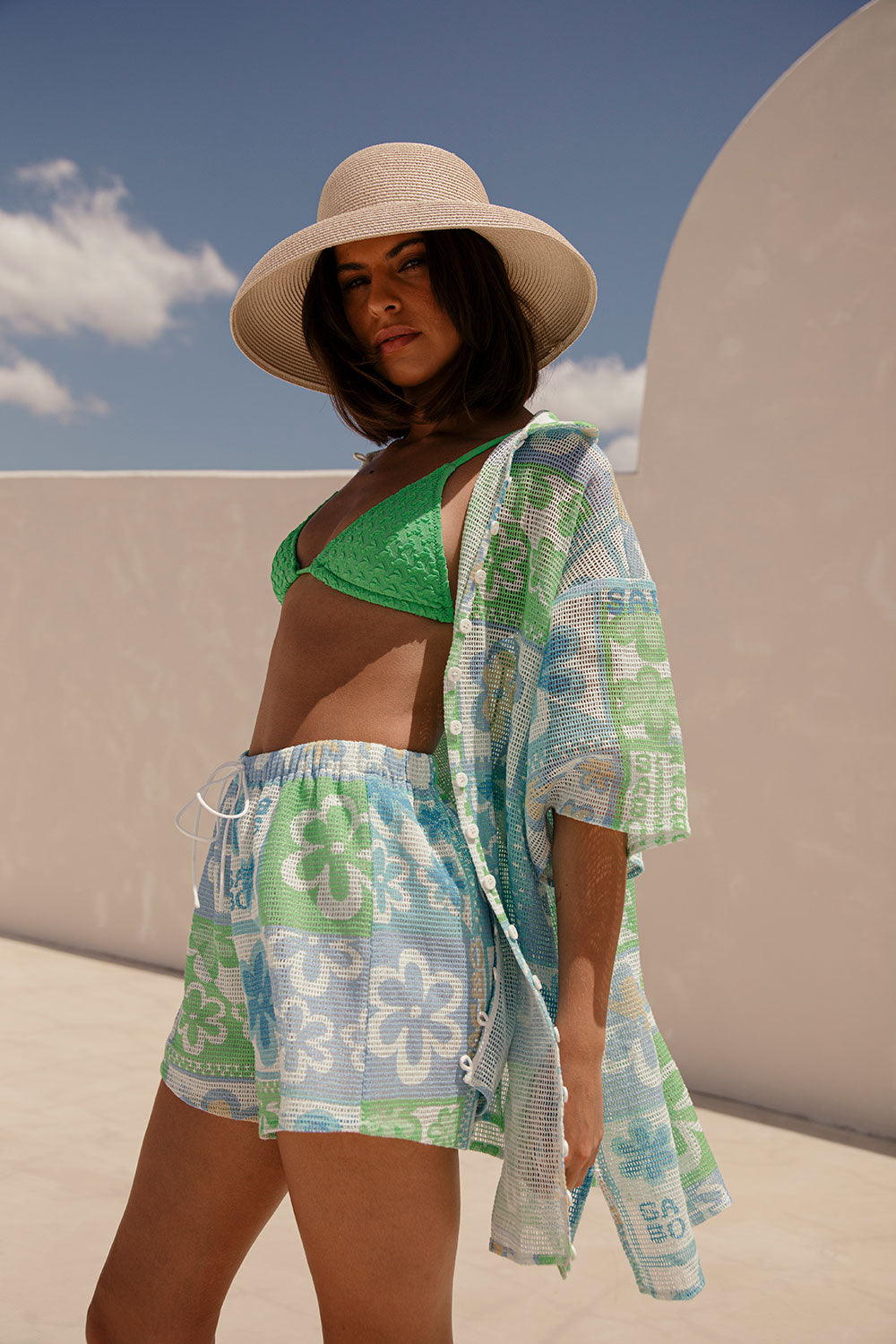 Exclusive Summer Floral Sari-style Shorts - Sample Piece