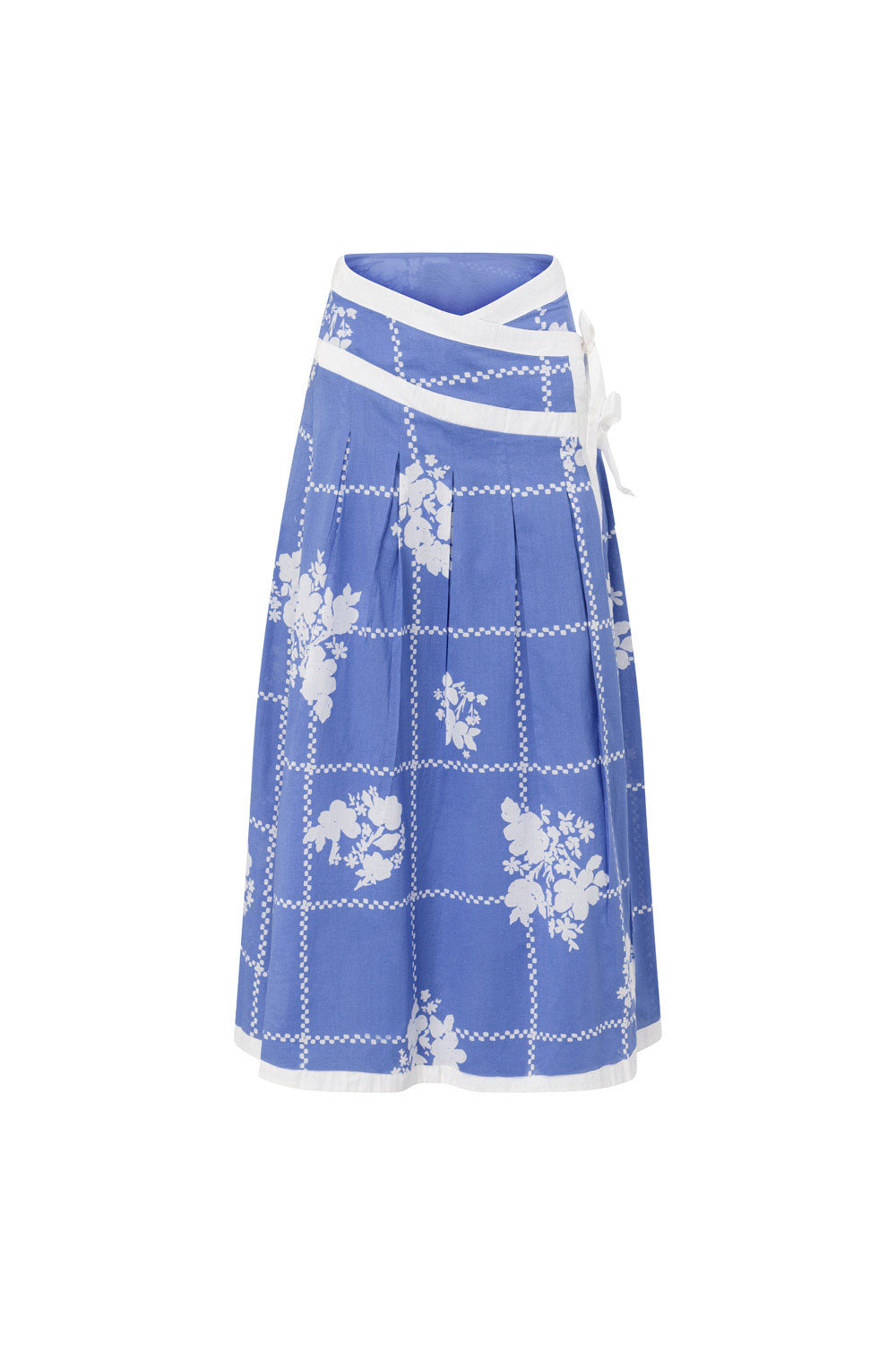 Charming Estelle Midi Skirt with Exclusive Check Flower Print