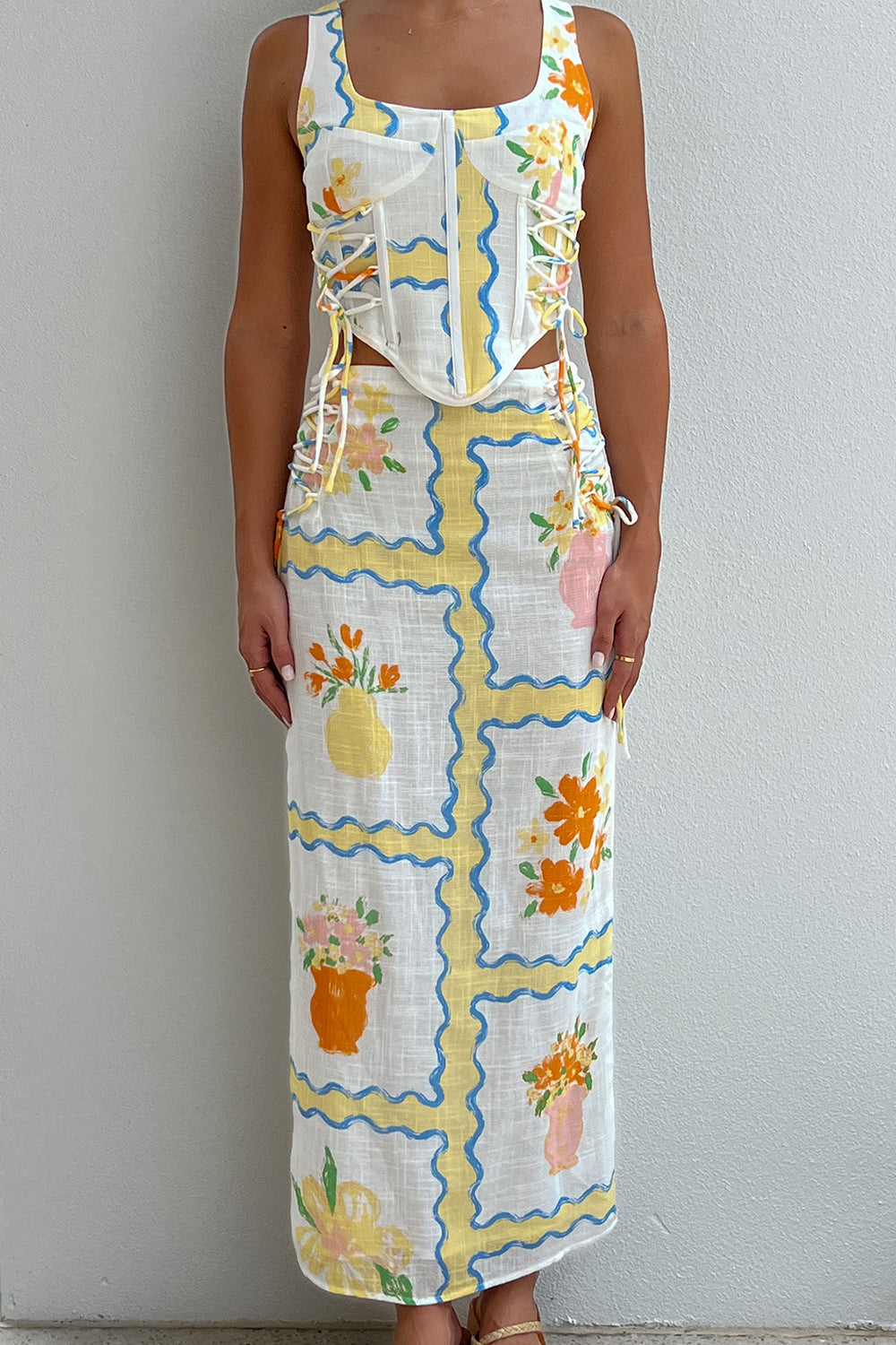 Unique Sample of Taleah Flower Pots Print Women's Skirt