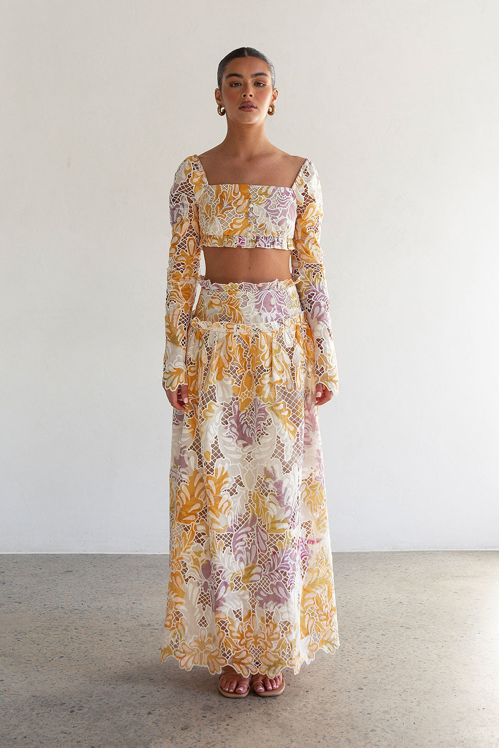 Floreale Mellow-Inspired High-Waisted Chelsea Maxi Skirt