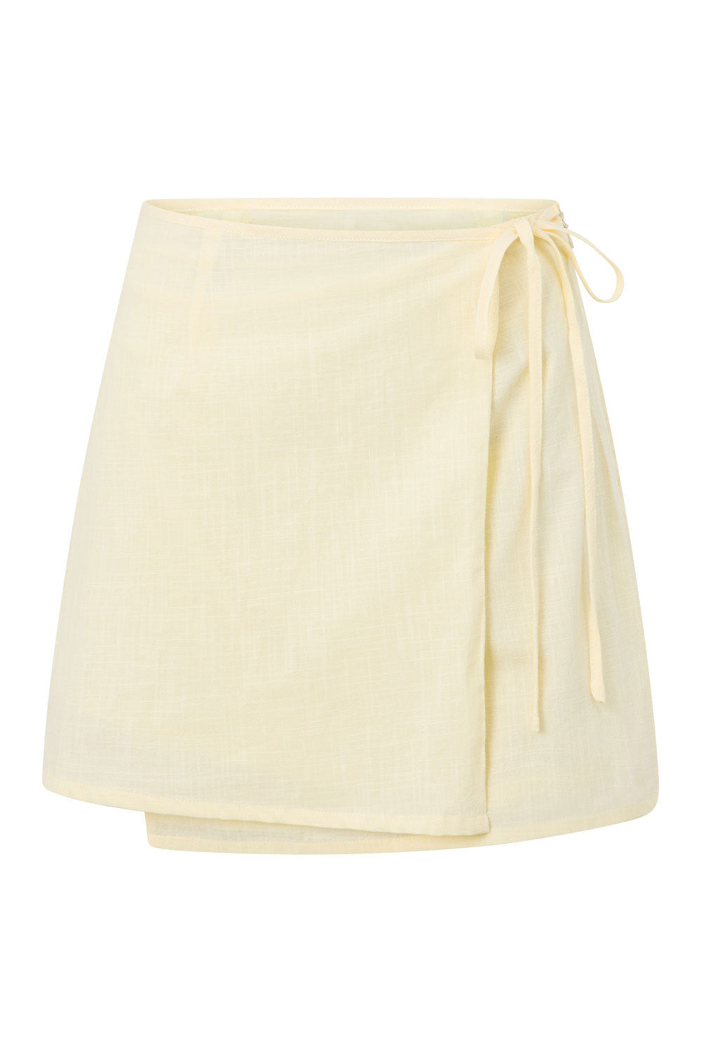 Buttery Yellow Structured Natural Cotton Nari Wrap Skirt