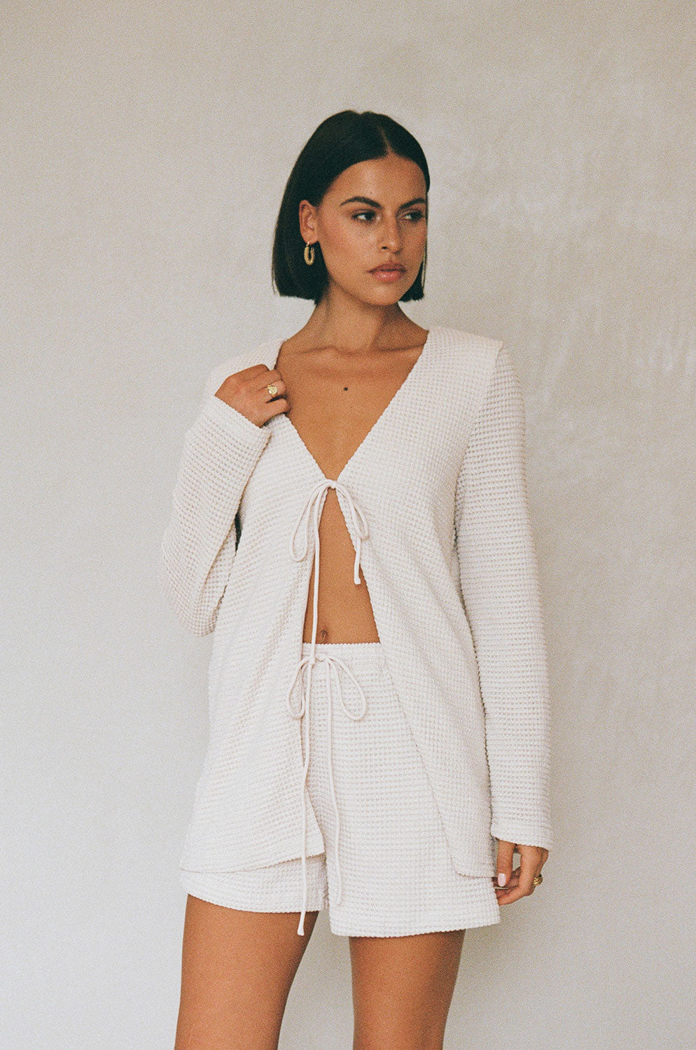 Comfortable Emel Waffle Style High-Waisted Women's Shorts