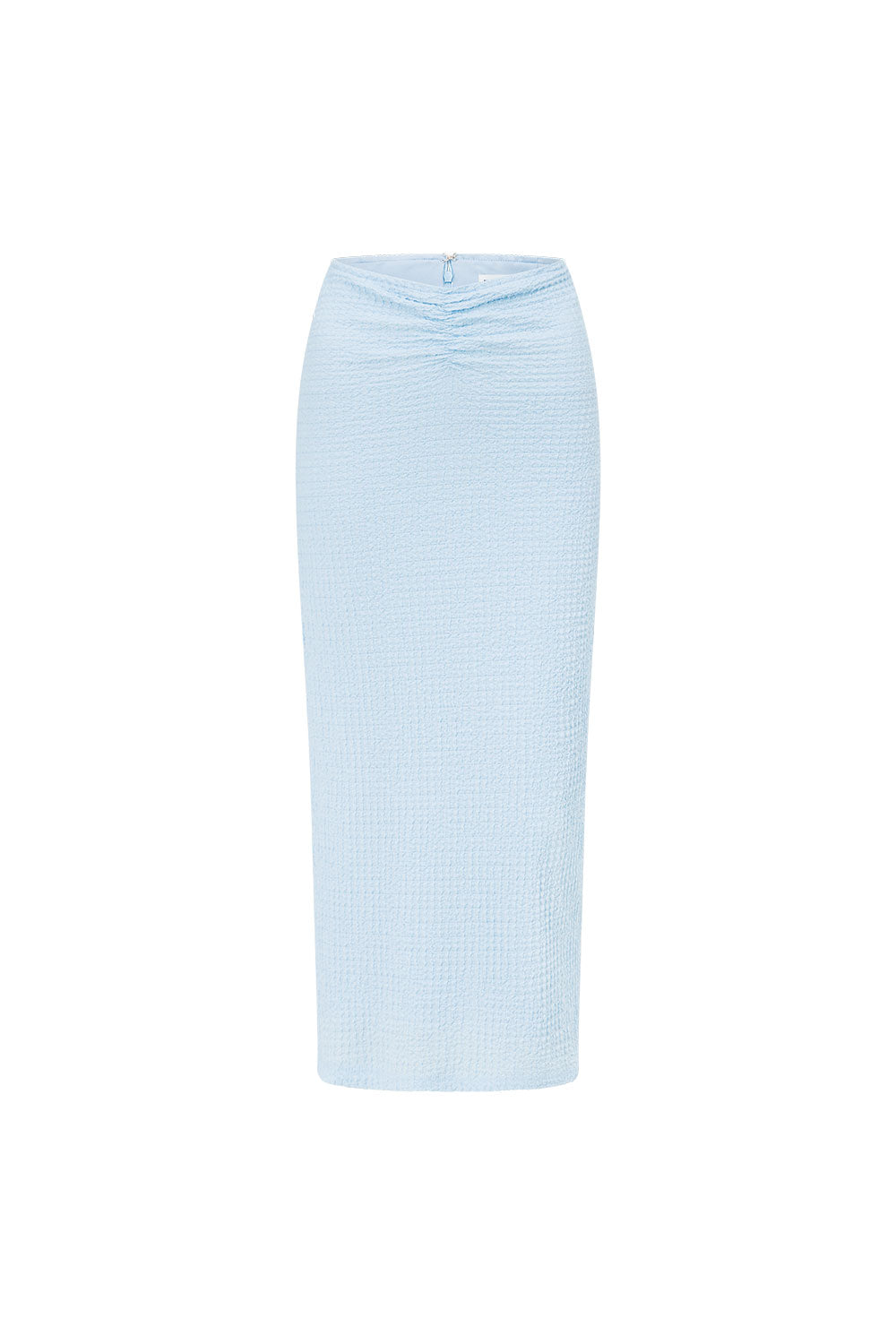 Exquisite Textured Blue Zura Midi Skirt for Stylish Look