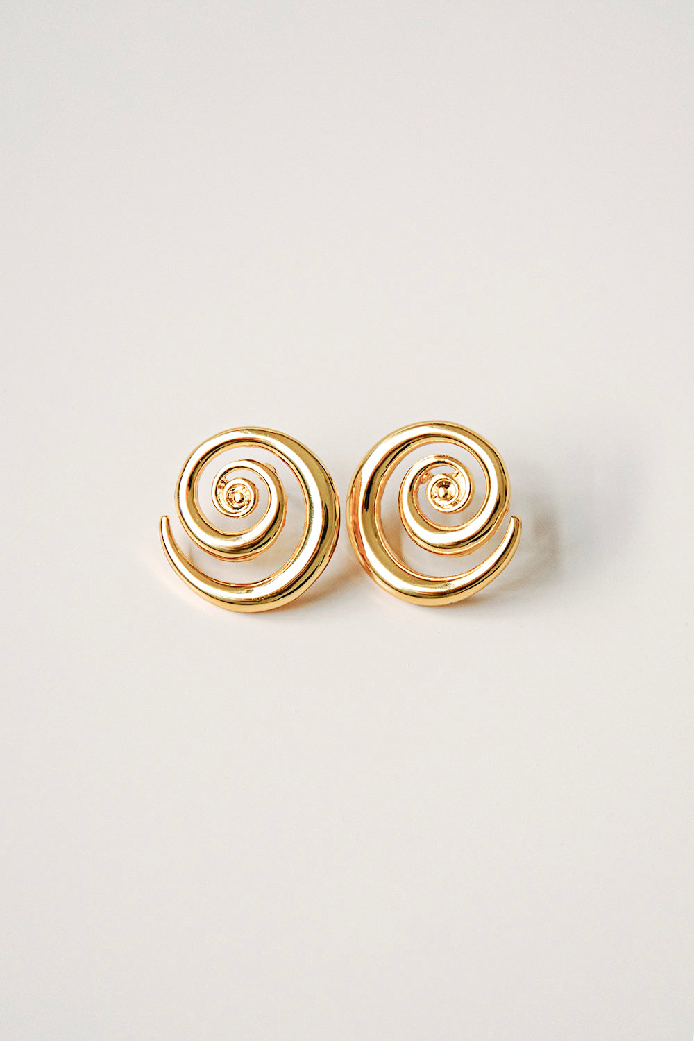 Stylish Gold - Toned Scarlet Geo Swirl Push - Back Closure Earrings