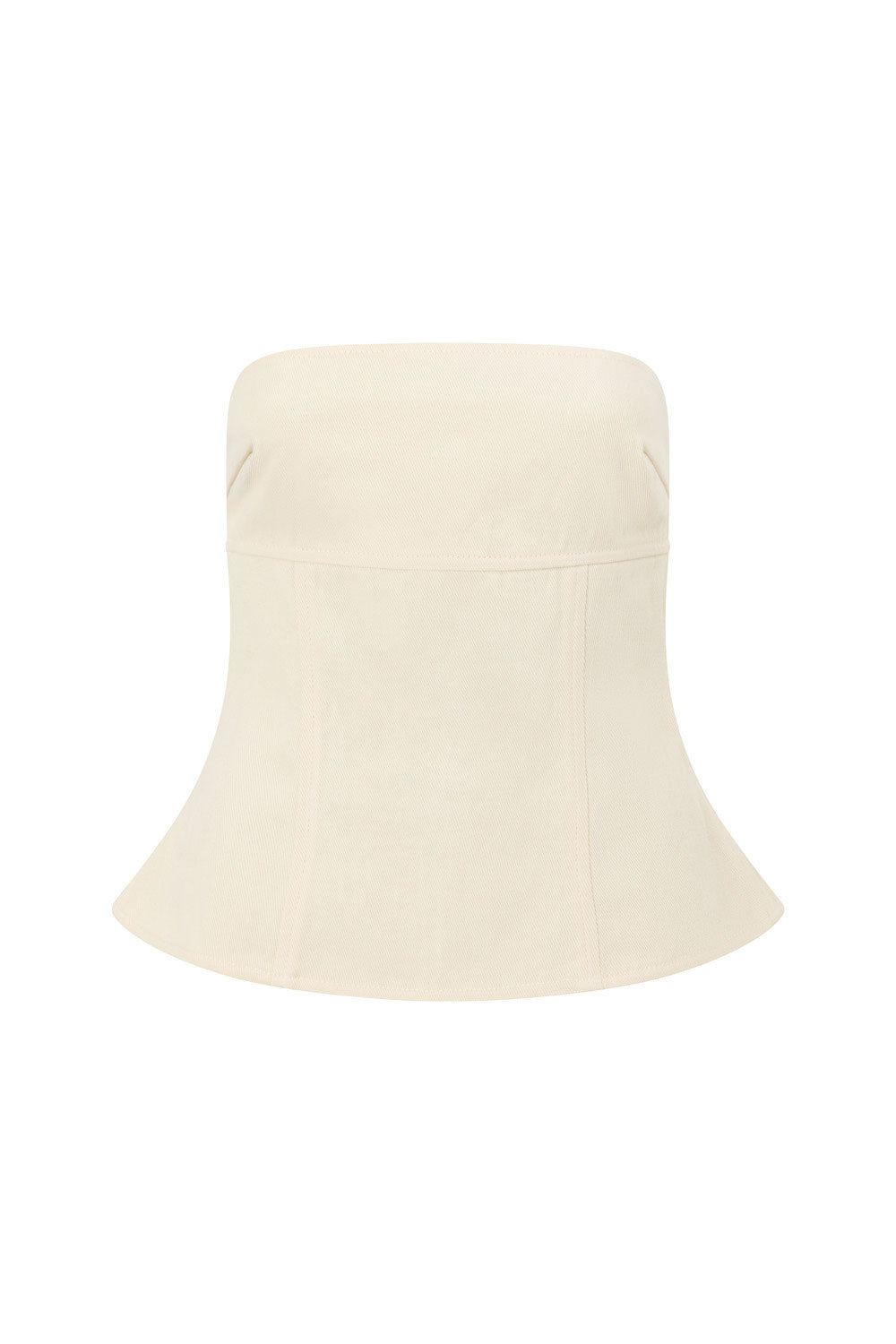 Cream Natural Cotton Denim Strapless Zhara Top for Fashionable Girls