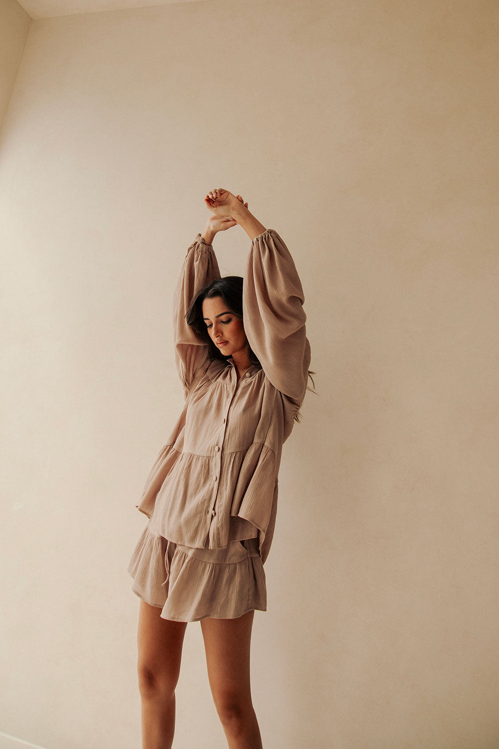 Sabo Exclusively Designed Mushroom-Colored Huxley Casual Shorts