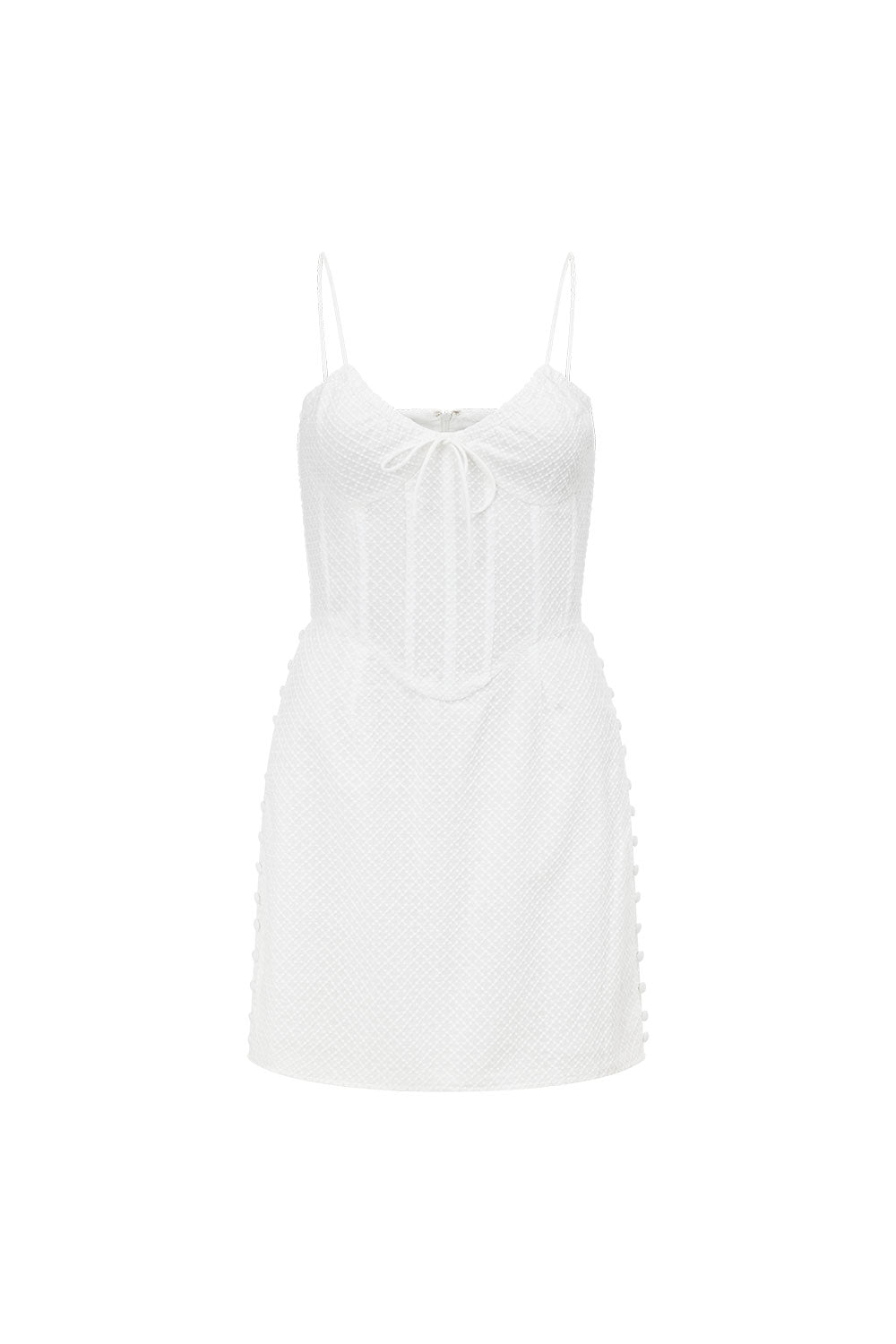Exquisite White Natural Diamond Embroidered Kiama Dress for Women