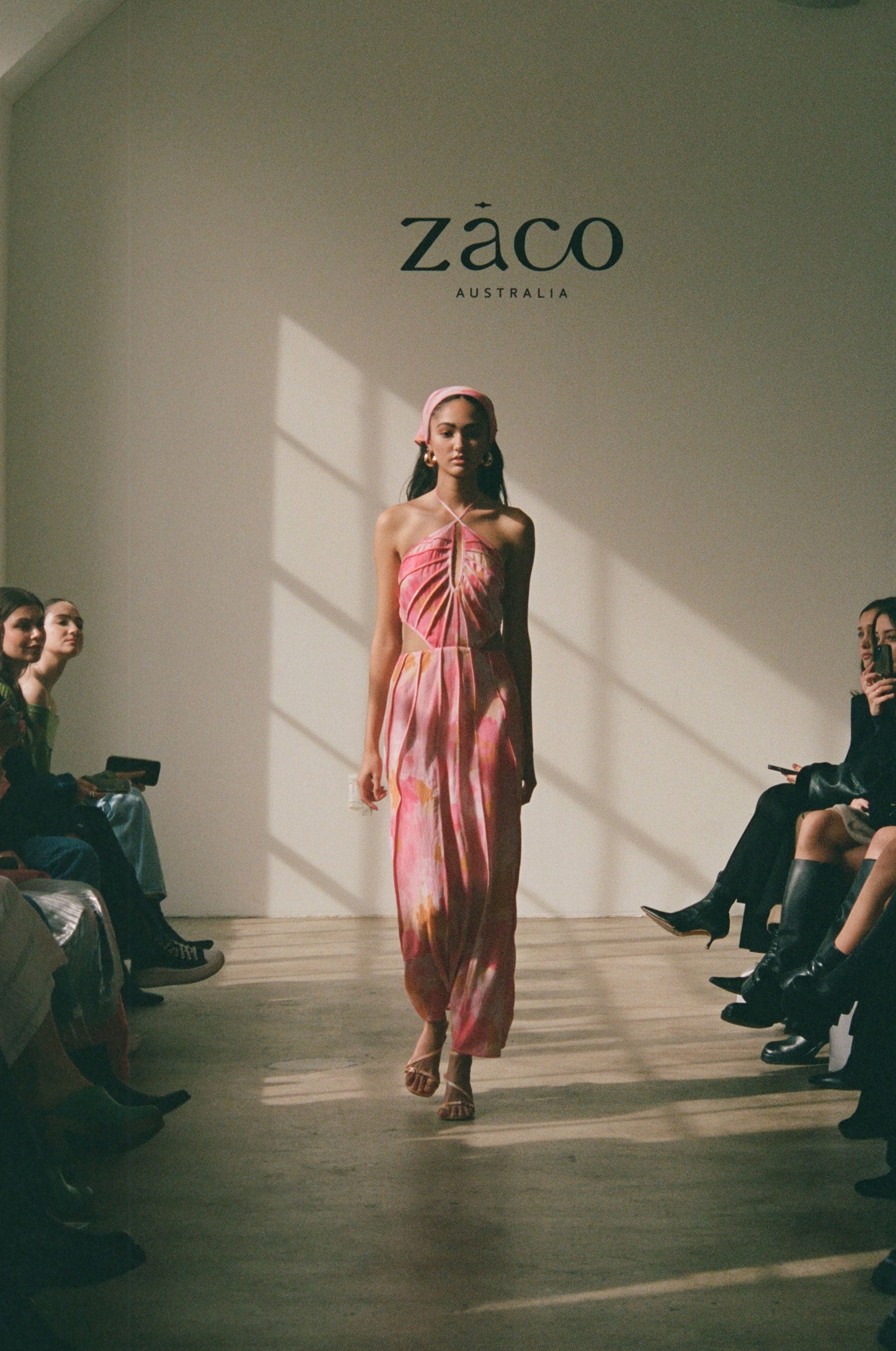 Stylish Pink Gerbera Tallulah Midi Dress - Sample Piece
