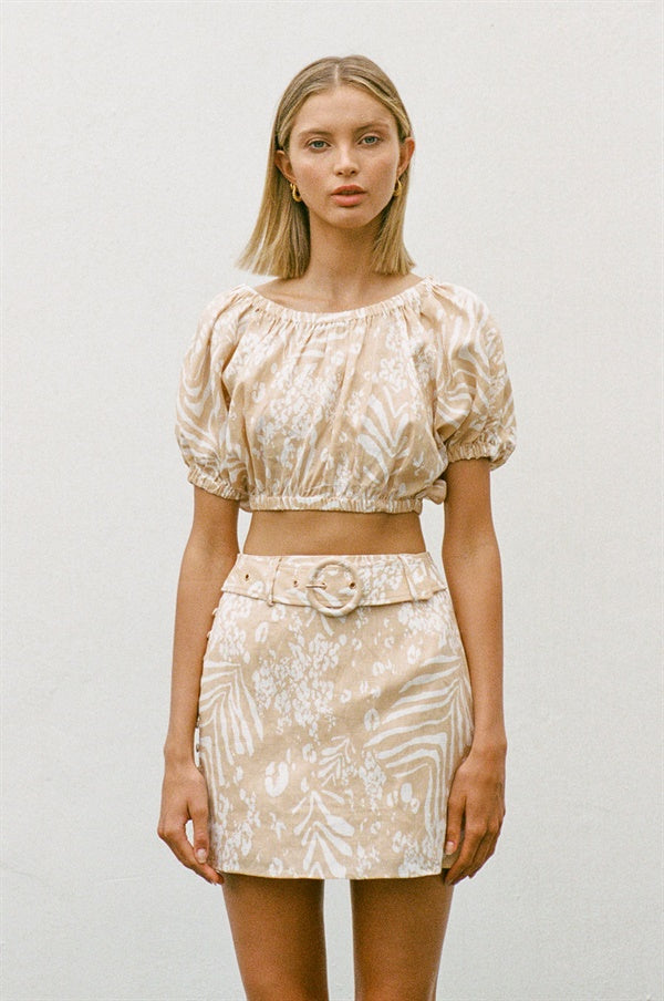Exquisite Sakura Design Linen One - off Sample Skirt